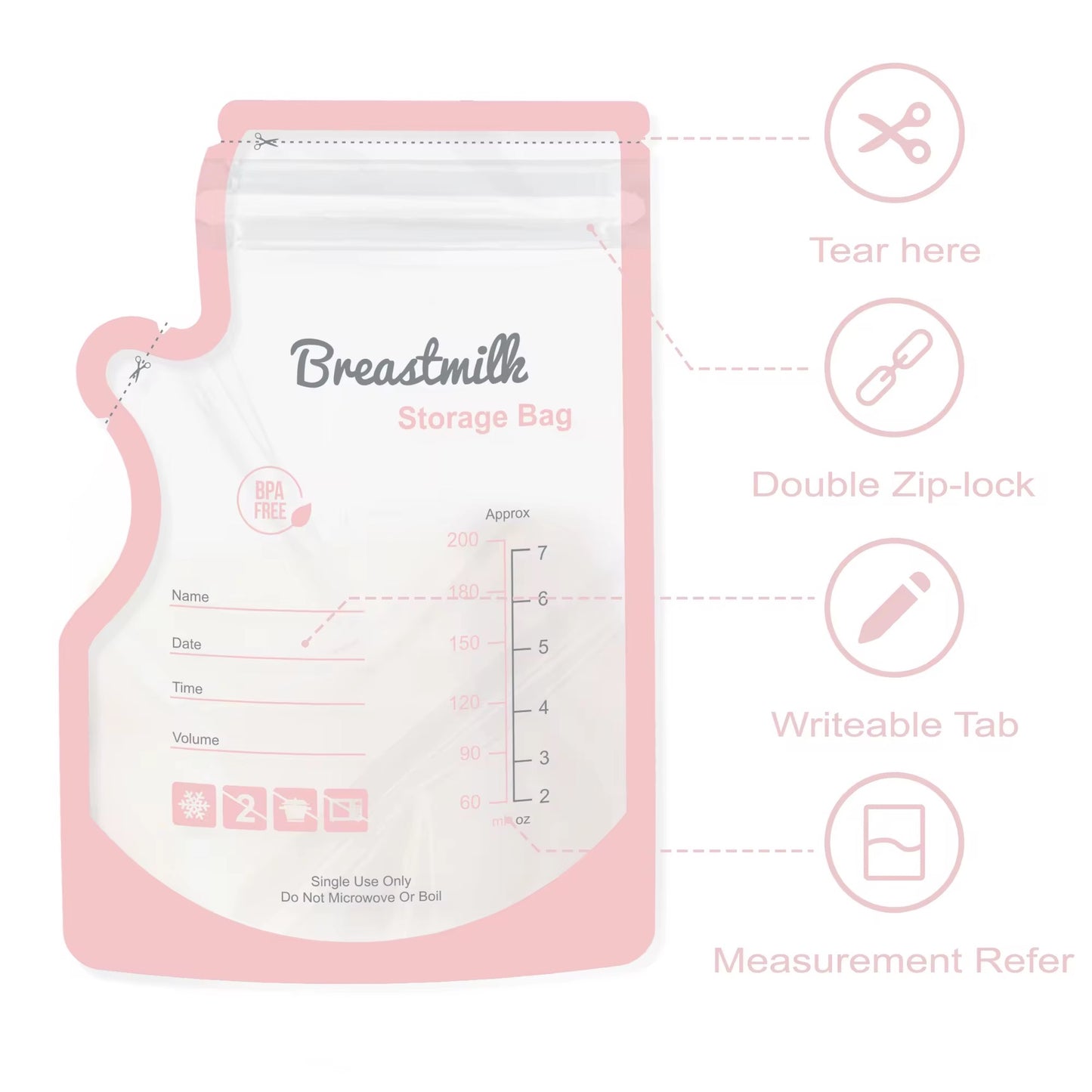 Milk storage bag